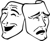 Maschere-teatro-gioia-tristezza-commedia-dramma-doppia-faccia-attore-recitazione-arti-sceniche-dizione